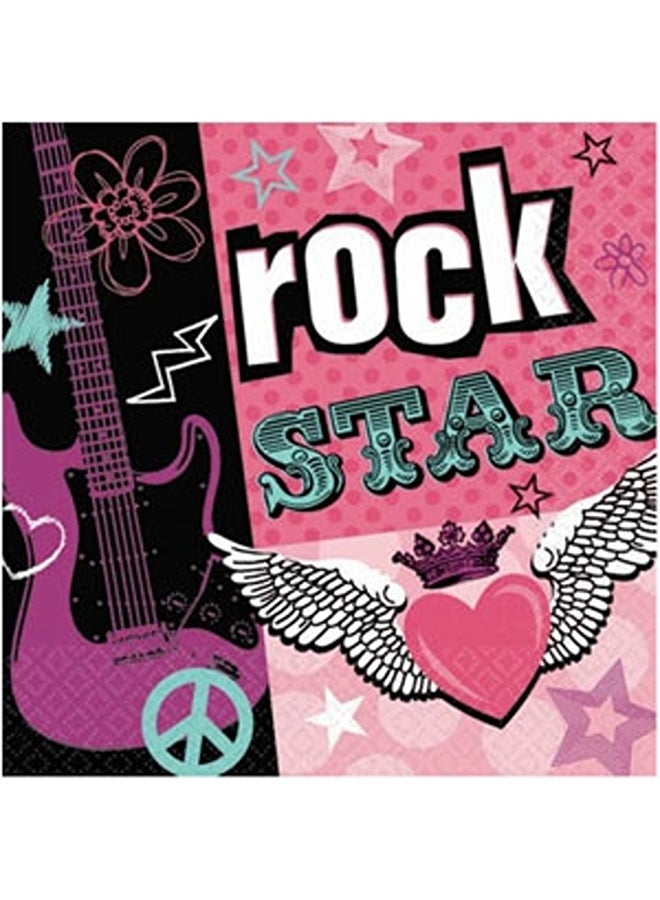 Amscan Rocker Girl Beverage Tissues 16Pcs 