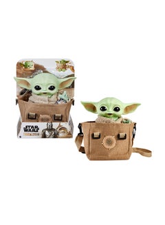 11-In Yoda Baby Figure From The Mandalorian, Collectible Stuffed Character with Carrying Satchel For Movie Fans Ages 3 And Older, Star Wars Plush Toy