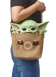 STAR WARS 11-In Yoda Baby Figure From The Mandalorian, Collectible Stuffed Character with Carrying Satchel For Movie Fans Ages 3 And Older, Star Wars Plush Toy  - Image 4
