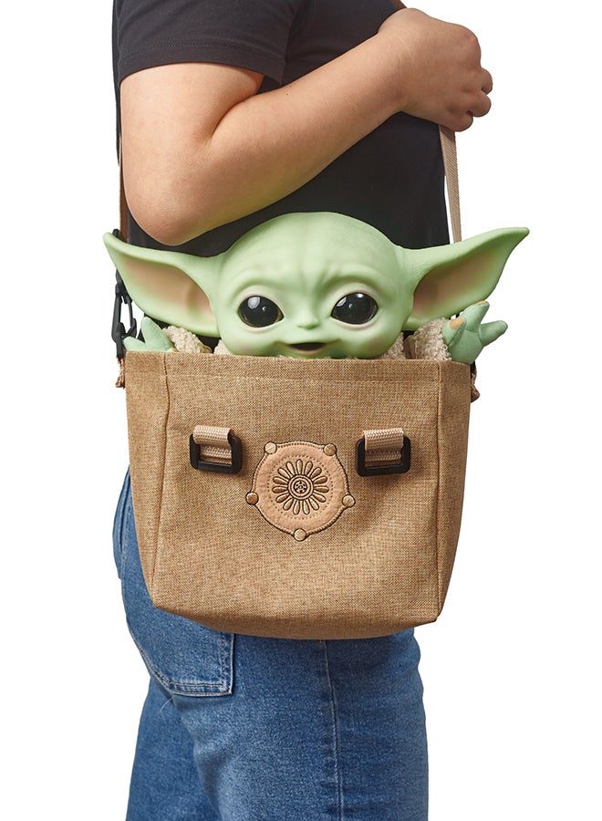 STAR WARS - 11-In Yoda Baby Figure From The Mandalorian, Collectible Stuffed Character with Carrying Satchel For Movie Fans Ages 3 And Older, Star Wars Plush Toy - Image 1