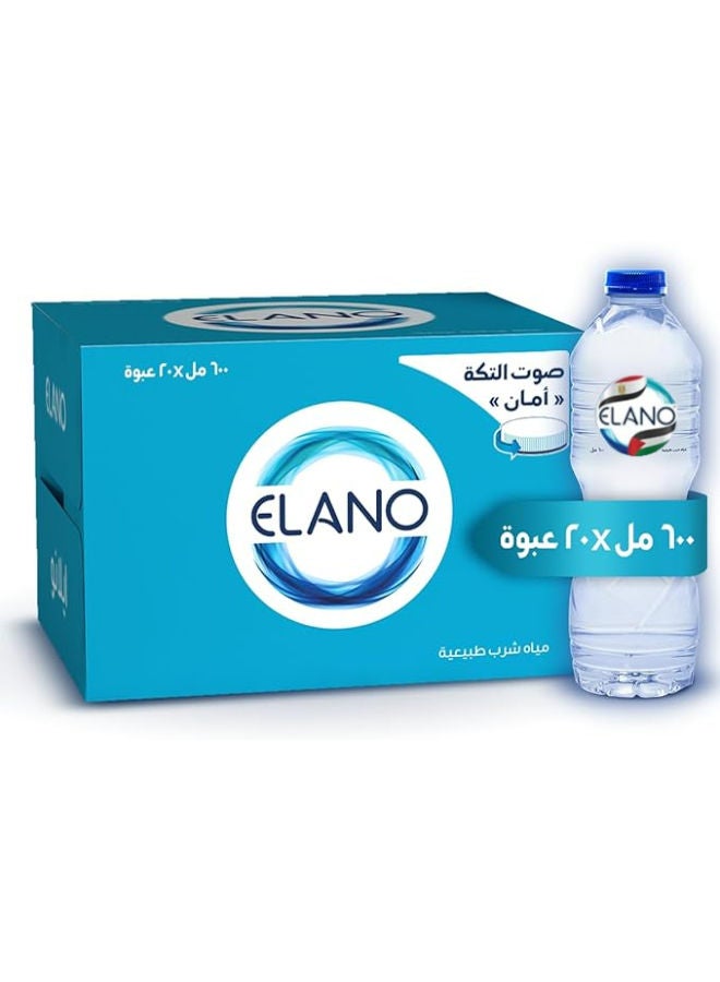 ELANO Natural Drinking Water 600ml Pack of 20 
