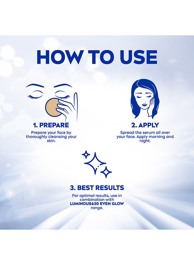 Nivea - Luminous 630 Even Glow Concentrated Face Serum Clear 30ml - Image 1