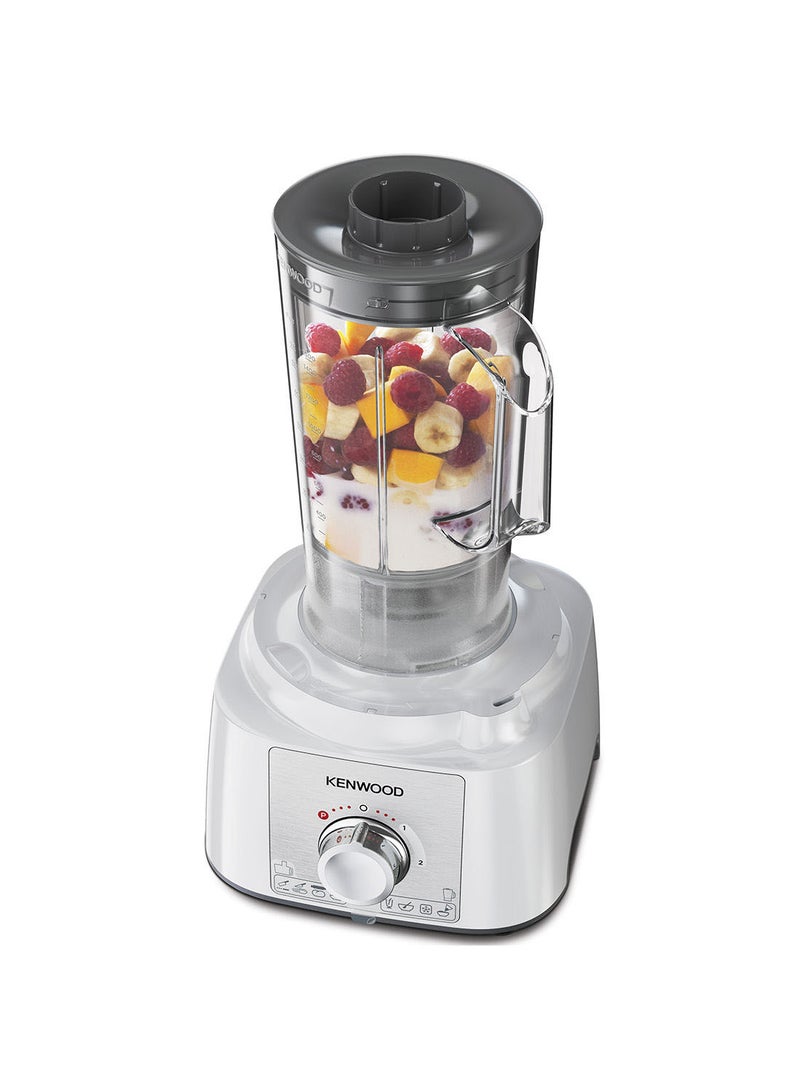 KENWOOD Food Processor, 3L Bowl, 1.5L Blender, 10 Attachments, 3 Stainless Steel Disks, Blender, Grinder, Juicer Extractor, Whisk, Dough Maker, Citrus Juicer - 3 L 1000 W FDP65.750WH White - Image 3