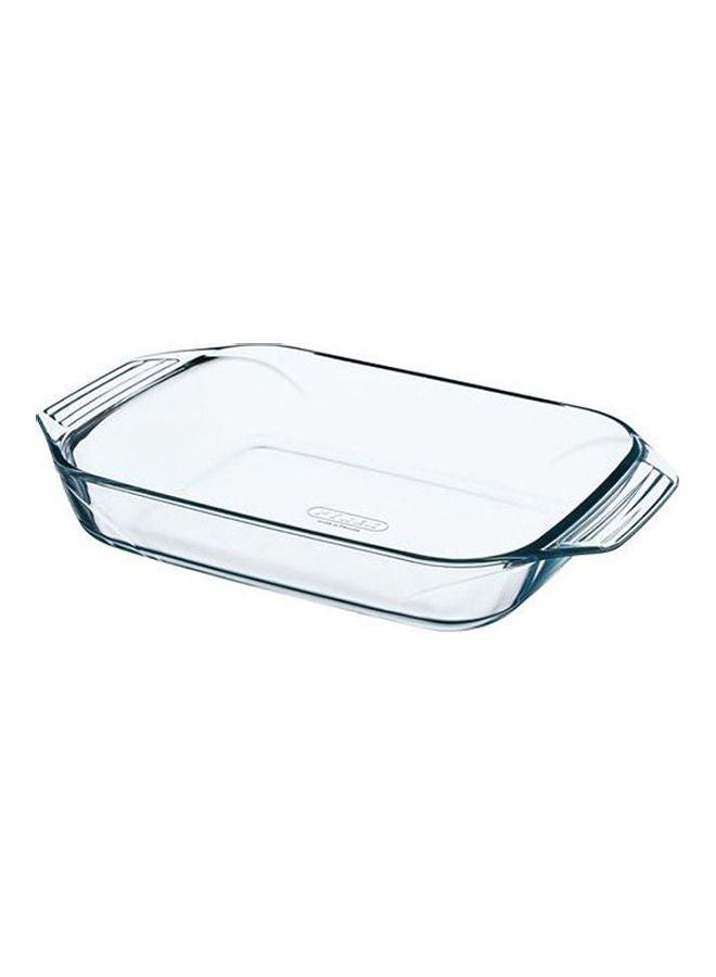 بيريكس صينية شواء مستطيلة وفاخرة من الزجاج بتقنية ARP شفاف 30سم