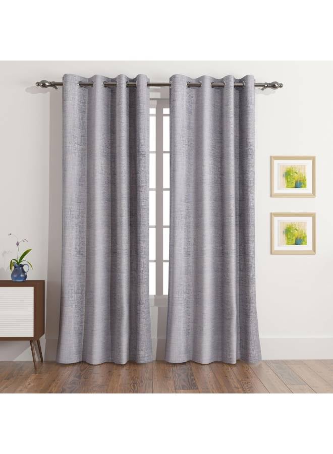 هوم بوكس ستائر معتّمة جاكار من مارثا - 140x300 سم رمادي 140 x 300سم - Image 3