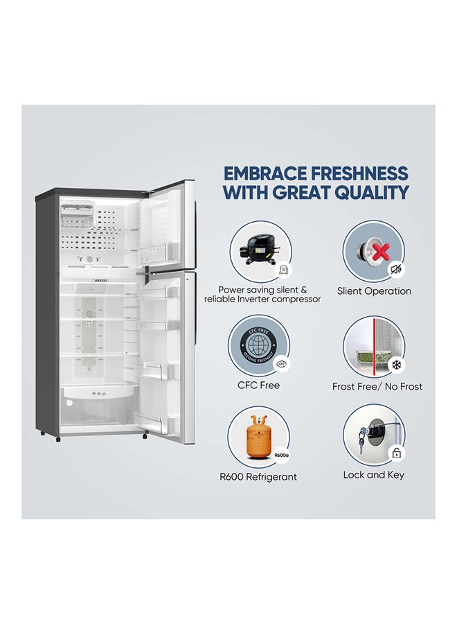 NIKAI 500L Gross / 319L Net, Double Door Refrigerator, No Frost Top Mount Fridge, R600A Power Saving, CFC Free, Best For Home And Office, 10 Years Inverter Compressor Warranty, St Steel Finish, Made In India 404.42 kW NRF500FSS Grey  - Image 3