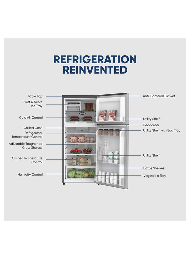 NIKAI - 300L Gross / 223L Net, Double Door Refrigerator And Top Mount Frost Free Freezer, Toughened Glass Shelves, CFC Free Best For Home, Office And Restaurant, 10 Year Compressor Warranty, Made In India 398.95 kW NRF300FSS Grey - Image 1