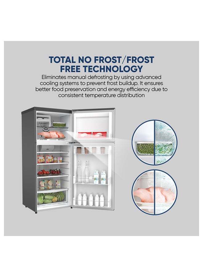 NIKAI - 300L Gross / 223L Net, Double Door Refrigerator And Top Mount Frost Free Freezer, Toughened Glass Shelves, CFC Free Best For Home, Office And Restaurant, 10 Year Compressor Warranty, Made In India 398.95 kW NRF300FSS Grey - Image 1