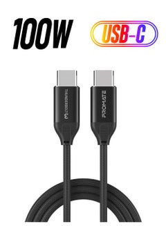 Ultra-Fast Thunderbolt 3 Type- C Sync And Charge Cable With 100W Power Delivery Black
