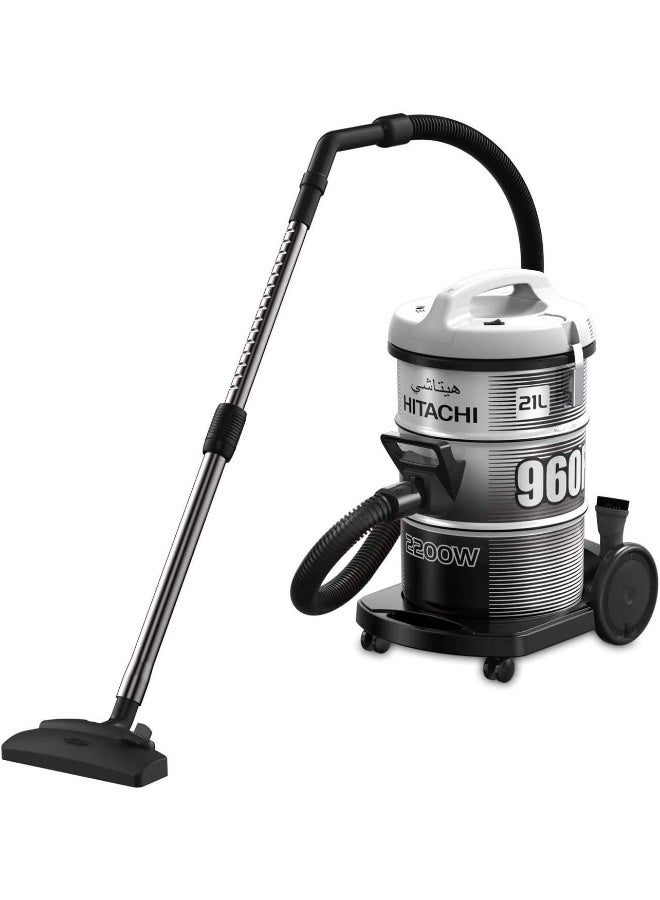 هيتاشي مكنسة أسطوانية بقدرة 2100 وات 18 L 2100 W CV-950H SS220 PG رمادي بلاتينيوم  - Image 2