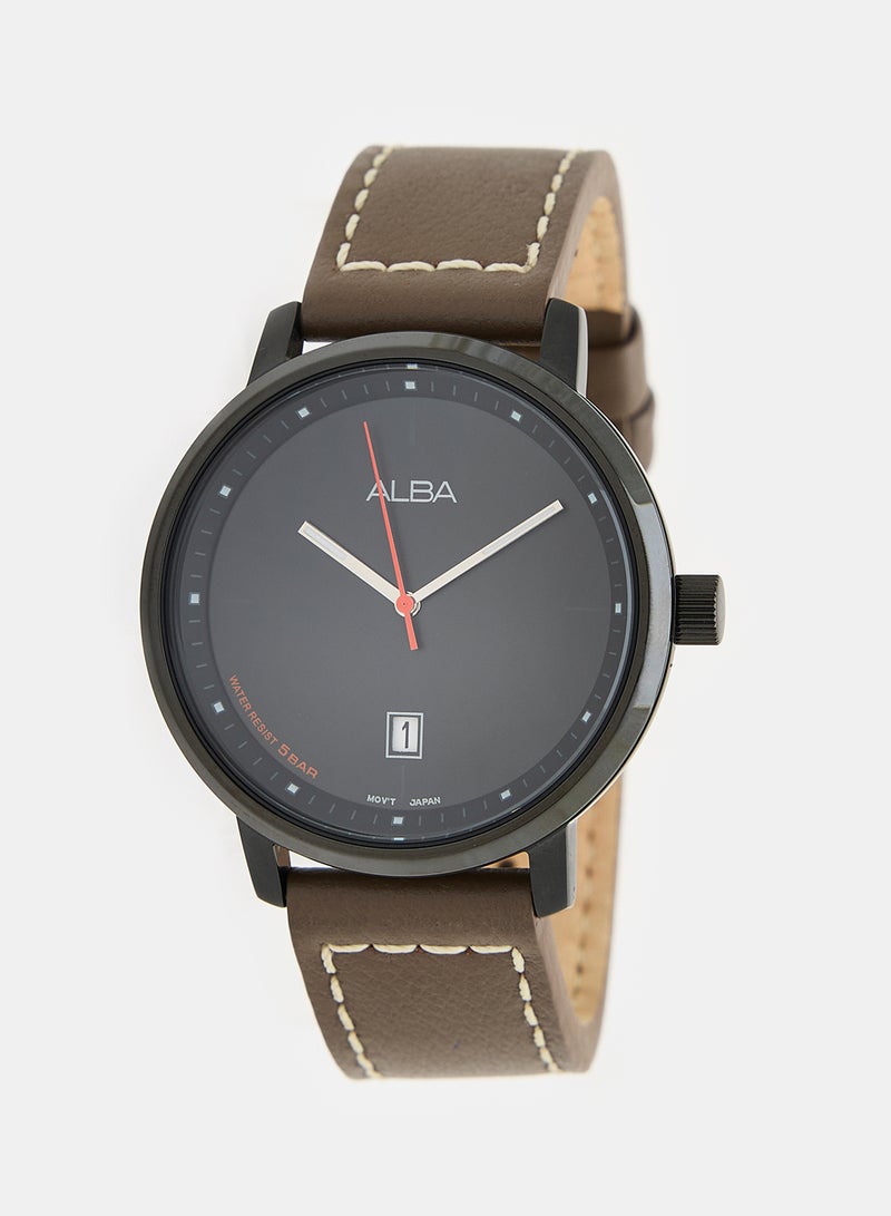 Alba - Men's Rest Watch Water Resistant Leather Analog AS9F43X - Image 1
