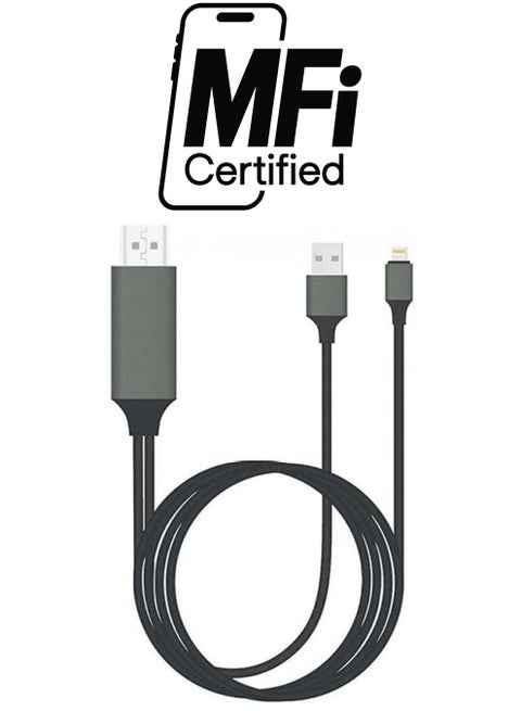 3-In-1 Lightning to HDMI Cable Adapter black