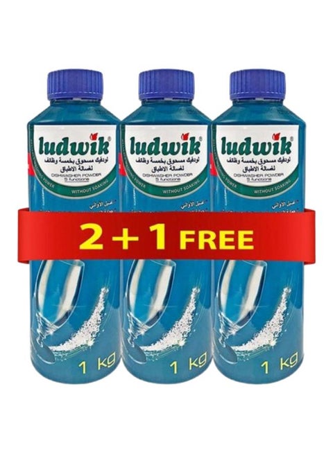 3 Pcs Dishwasher Powder Free Blue 3kg