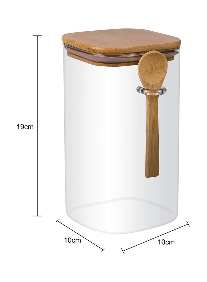 شو وو برطمان زجاجي محكم الغلق لتخزين الطعام 10 x 10 x 19سم - Image 3