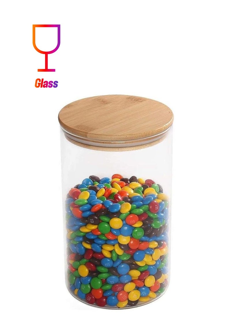 XiuWoo Glass Food Storage Jar Clear/Brown 1850ml  - Image 1