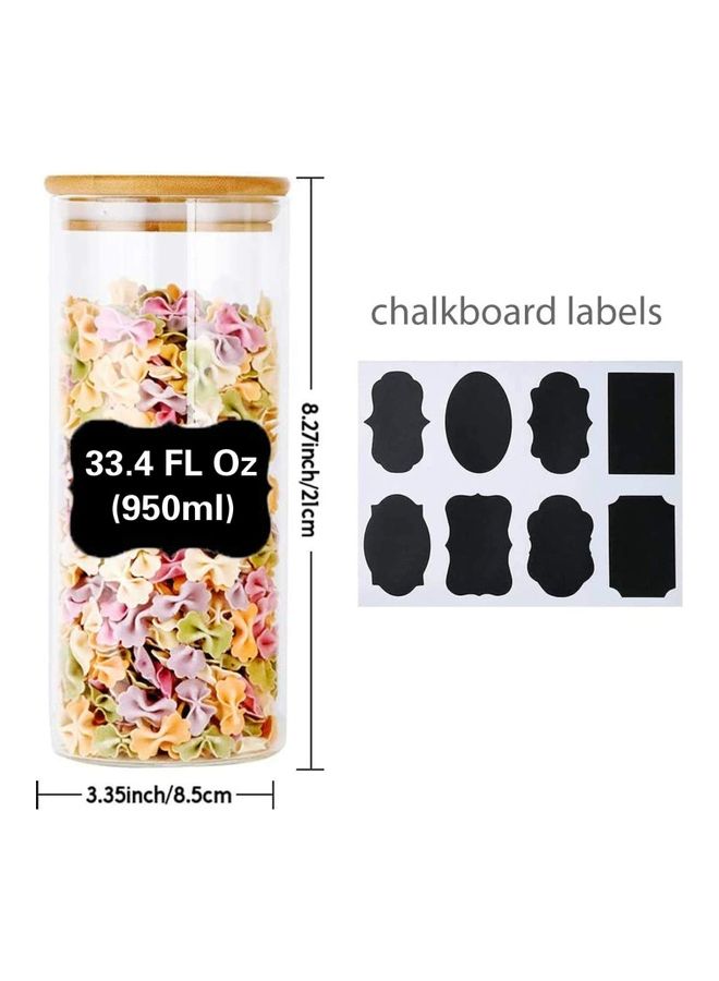 شو وو مجموعة برطمانات زجاجية من 3 قطع شفاف/بني 950 x 3ملليلتر - Image 3