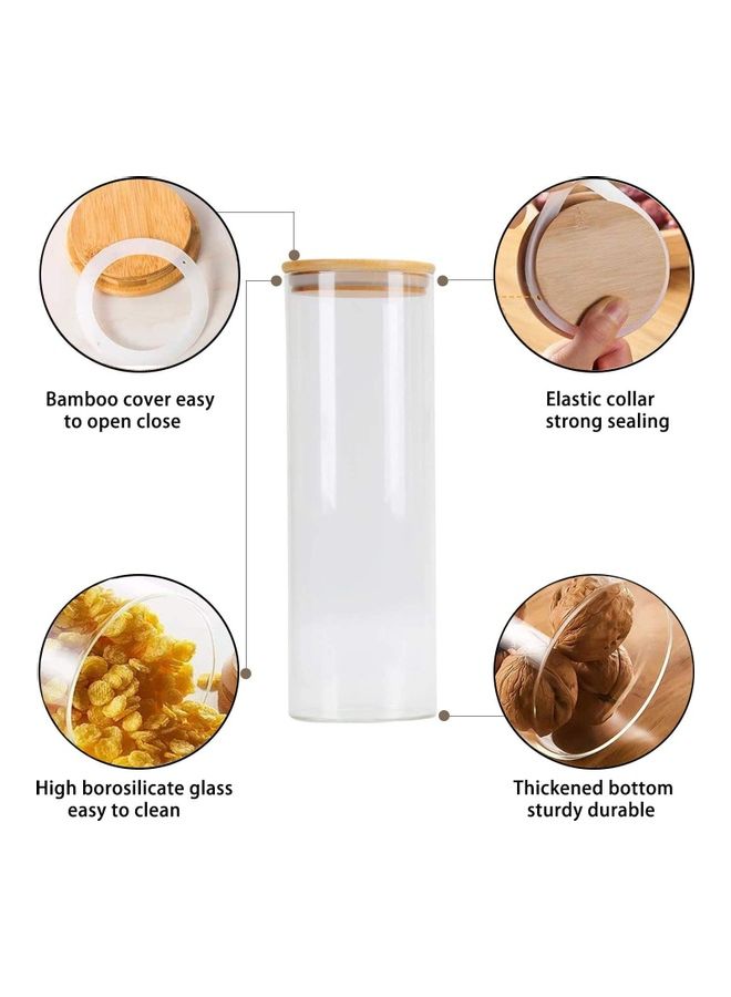 شو وو مجموعة برطمانات زجاجية من 3 قطع شفاف/بني 950 x 3ملليلتر - Image 4