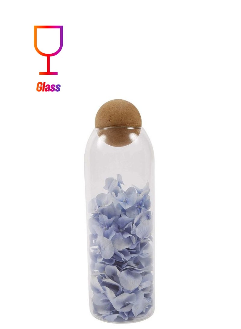 Glass Storage Jar with Cork Ball Clear/Brown 1500ml