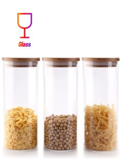 XiuWoo 3-Piece Food Storage Glass Jar Clear 900ml  - Image 1