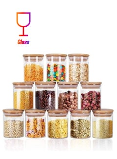 XiuWoo 12-Piece Spices Storage Mini Glass Jars Clear 250ml  - Image 1