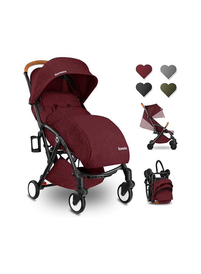 lionelo Julie Baby Stroller  - Black Burgundy  - Image 4