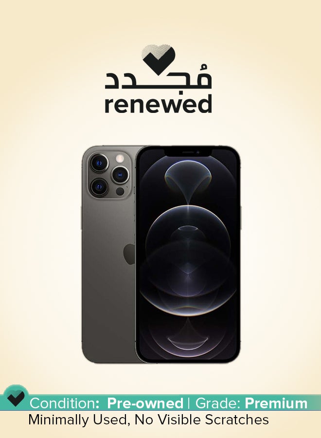 ابل  مُجدد - آيفون 12 برو بذاكرة داخلية 256 جيجابايت وتطبيق فيس تايم ويدعم تقنية 5G، مواصفات دولية - لون رصاصي داكن - Image 1