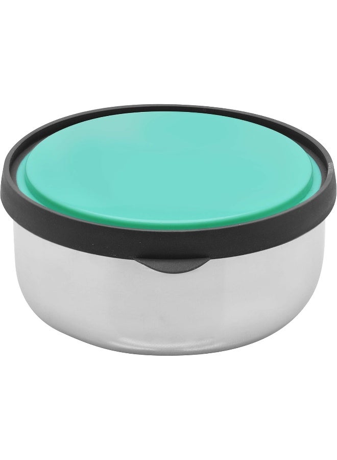 راج وعاء تخزين من الستانلس ستيل مع غطاء فضي / أخضر 14x6.2x14سم - Image 3