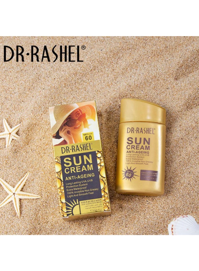 دكتور راشيل واقي شمس مقاوم لعلامات التقدم بالعمر بعامل حماية من الشمس SPF60 ذهبي 80جرام - Image 2
