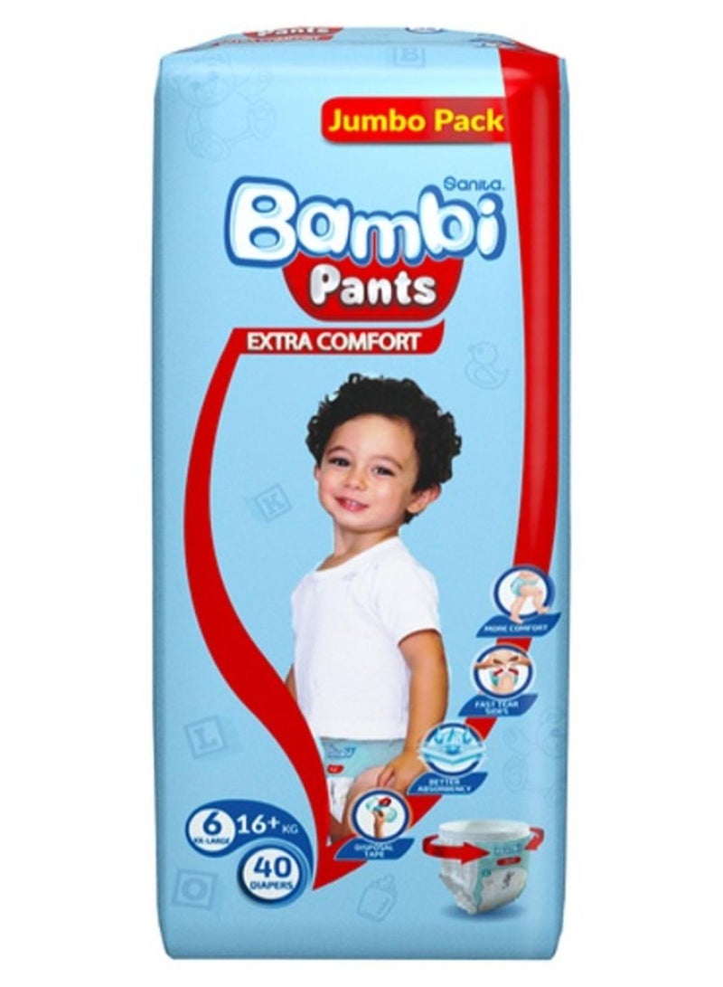 Sanita Bambi Sanita Pants Baby Diapers, Size 6, 16+ Kg, Jumbo Pack, 40 Pants - Image 1