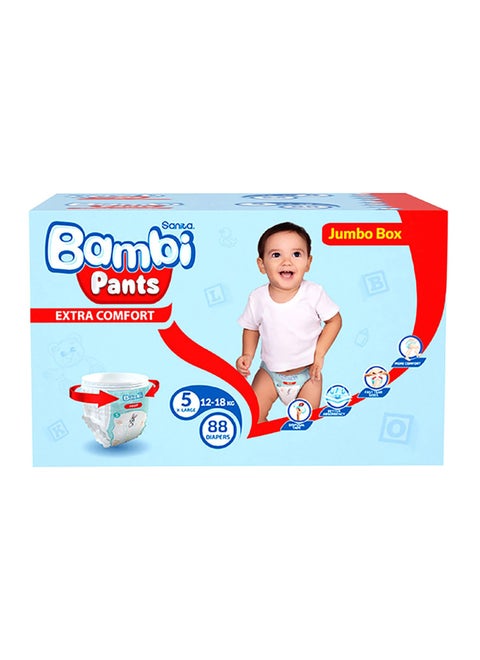 Baby Diapers Pants Jumbo Pack, Size 5 x Large 12-18 Kg 88 Count