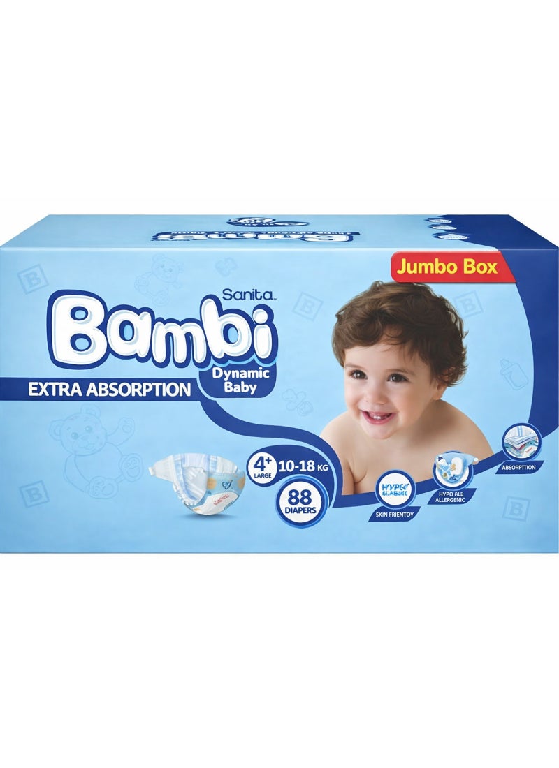 Sanita Bambi Baby Diapers Pants Jumbo Pack, Size 5 x Large 12-18 Kg 88 Count - Image 1