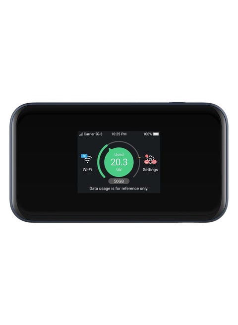 MU5001 5G Unlocked portable low cost travel WiFi, Connects 32 devices, 8 hours long lasting battery with Quick Charge, Touch Screen Black