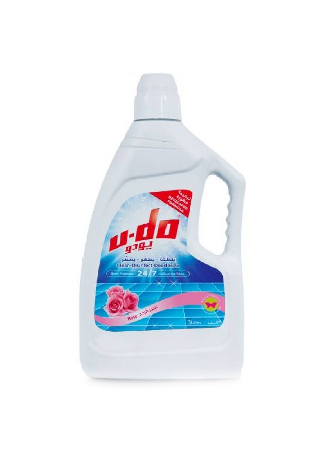 يو-دو منظف أرضيات برائحة الورد شفاف