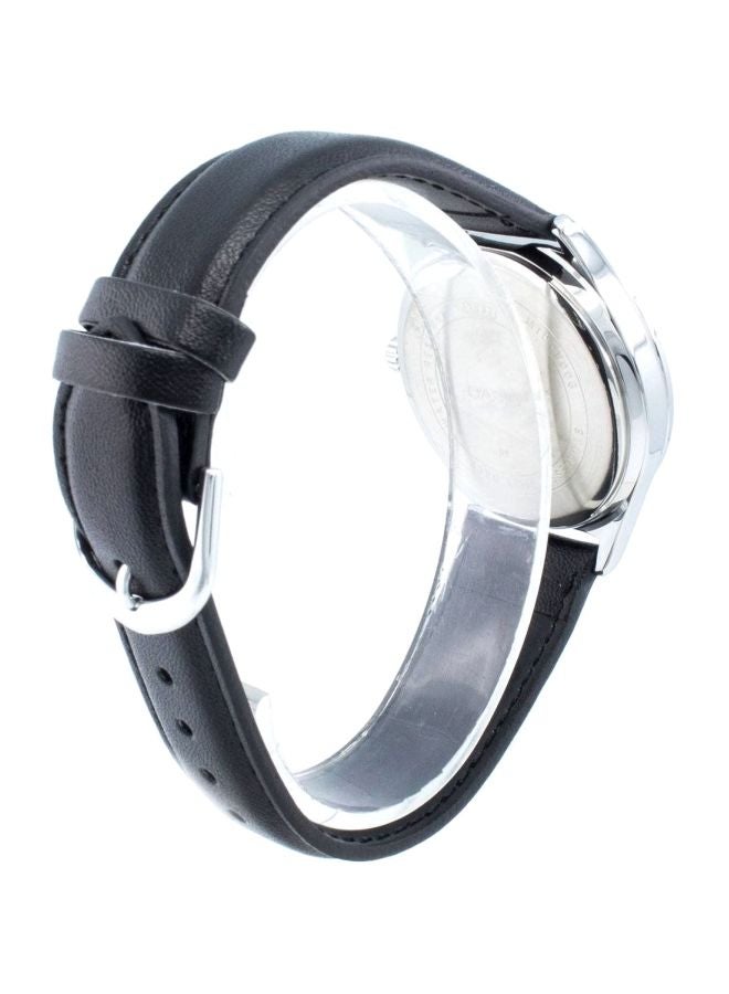 CASIO Men's Leather Band Analog Watch MTP-VT01L-1B2 - 40 mm - Black - Image 2