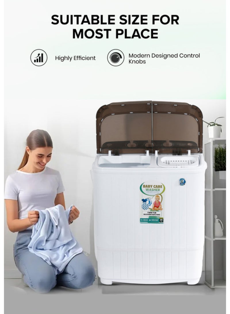 Clikon Twin Tub Washing Machine 2 Kg Washer + Dryer CK620 White - Image 3