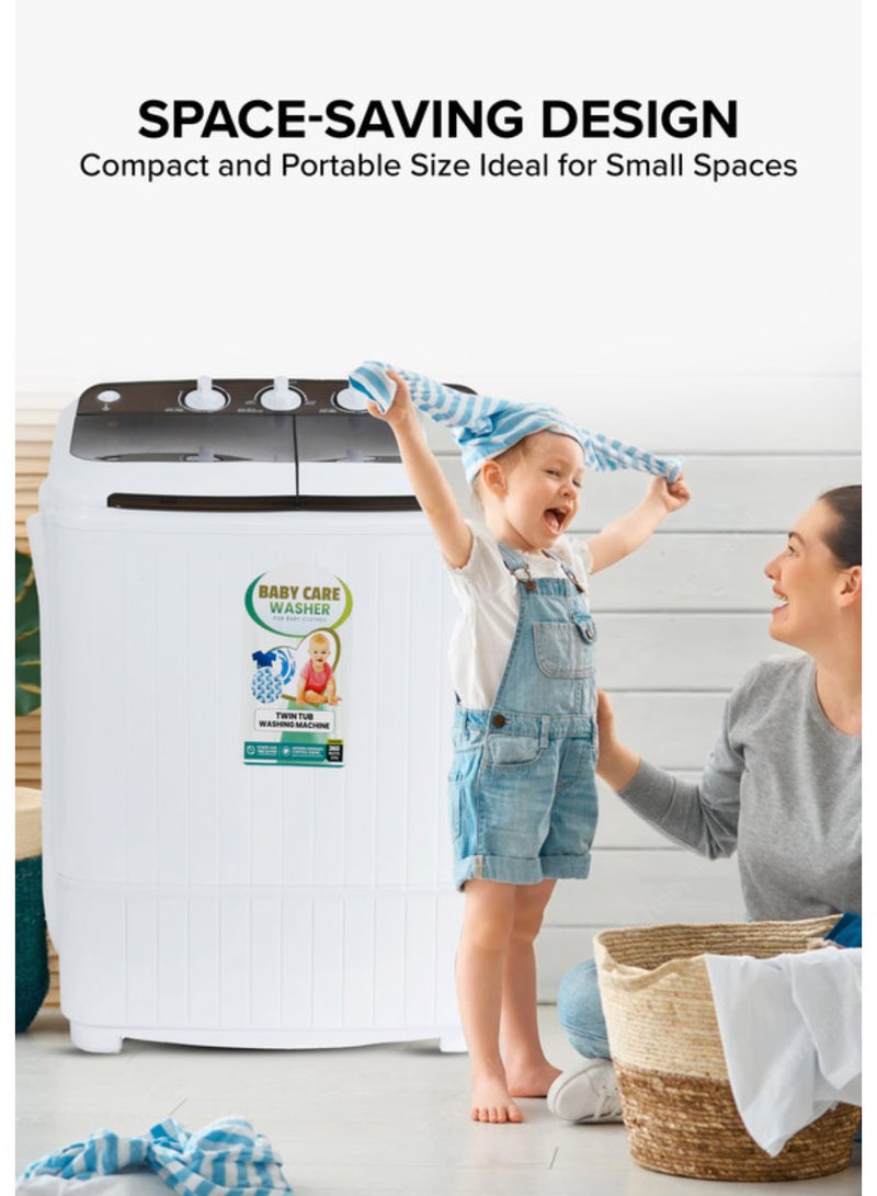 Clikon Twin Tub Washing Machine 2 Kg Washer + Dryer CK620 White - Image 5
