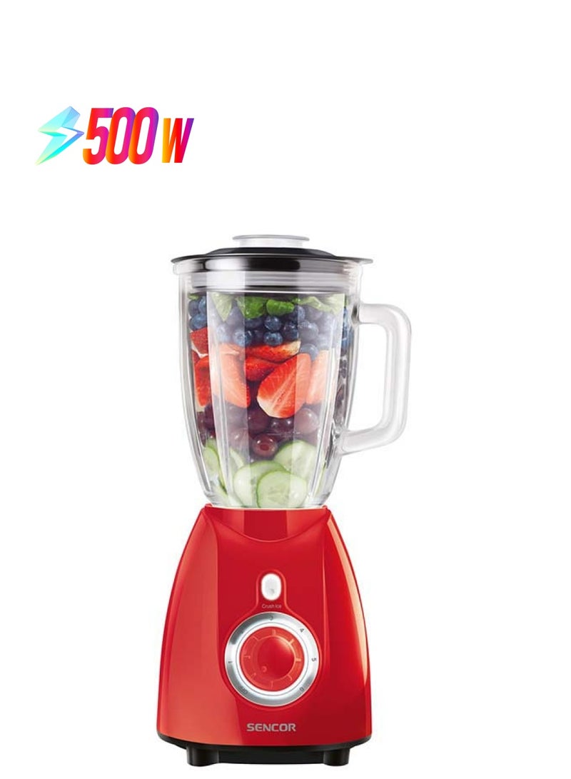 Sencor Glass Jug Blender 500W 1.7 L 500 W SBL 5372RD Red/Clear/Black  - Image 1