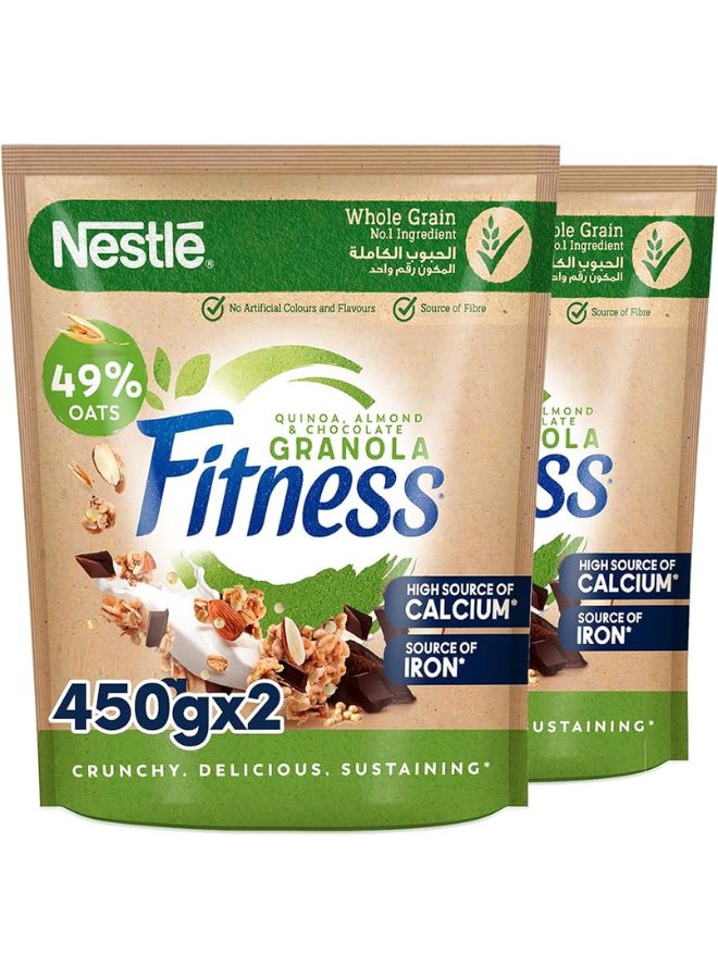 Fitness Fitness Granola With Quinoa Almond And Chocolate Chocolate 450grams Pack of 2  - Image 1