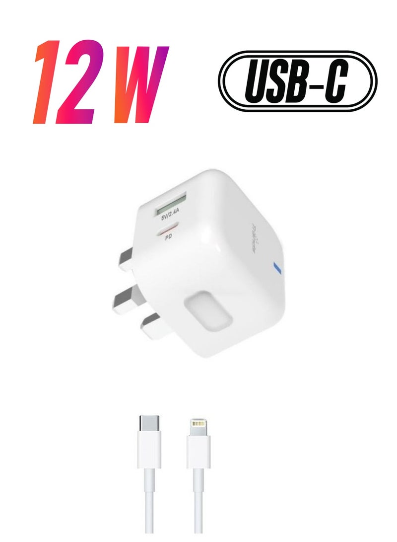 Type-C And USB Dual Port Charger White - pnsku/N44686538A/45/_/1738232574/7cab517f-04c9-4571-9647-a8100eb4b22f