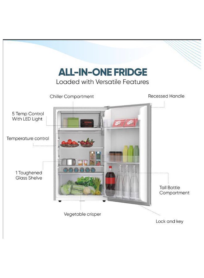 Mini Single Door Refrigerator NRF130SS1 Dark Silver 