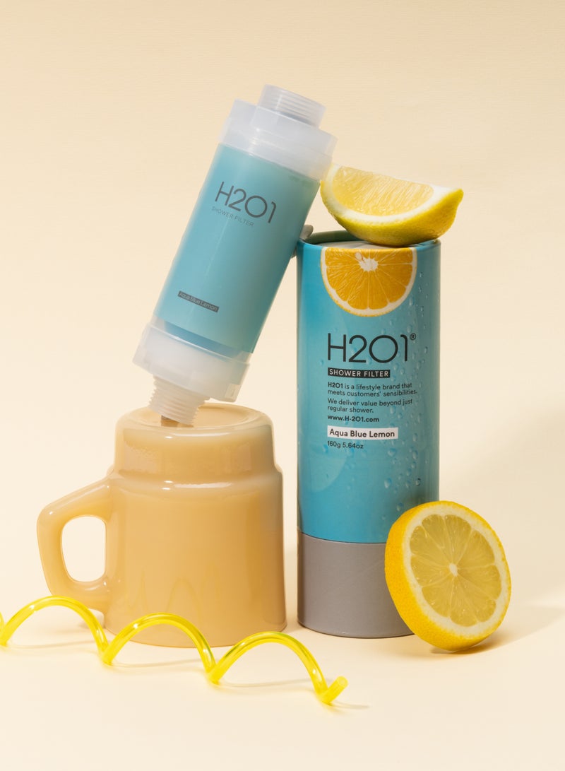 H201 Aqua Blue Lemon Shower Filter blue 160grams  - Image 1