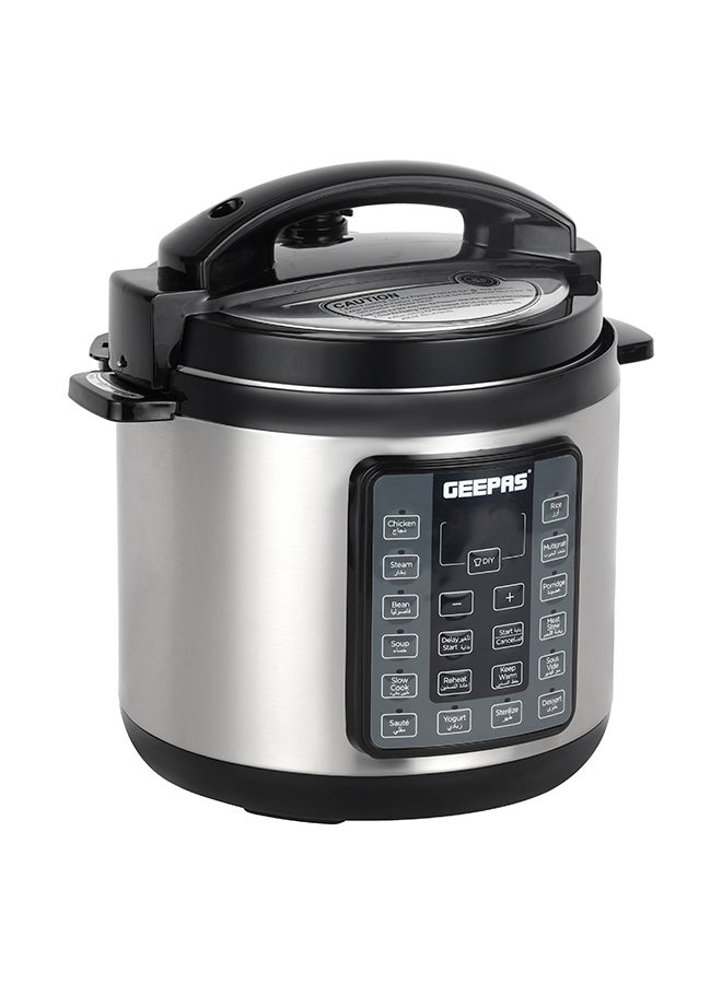 GEEPAS - 6 L Digital Multi Cooker 1000 W, Led Display, 14 One Touch Operation, Stainless Steamer Steamer, Faster Cooking And Energy Efficient, Perfect For Preparing Meat, Rice, Vegetable, Steaming, Etc. 2 Years Warranty Gmc5326 Black 6Liters - Image 1