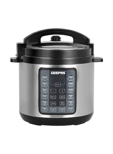6 L Digital Multi Cooker 1000 W, Led Display, 14 One Touch Operation, Stainless Steamer Steamer, Faster Cooking And Energy Efficient, Perfect For Preparing Meat, Rice, Vegetable, Steaming, Etc. 2 Years Warranty Gmc5326 Black 6Liters