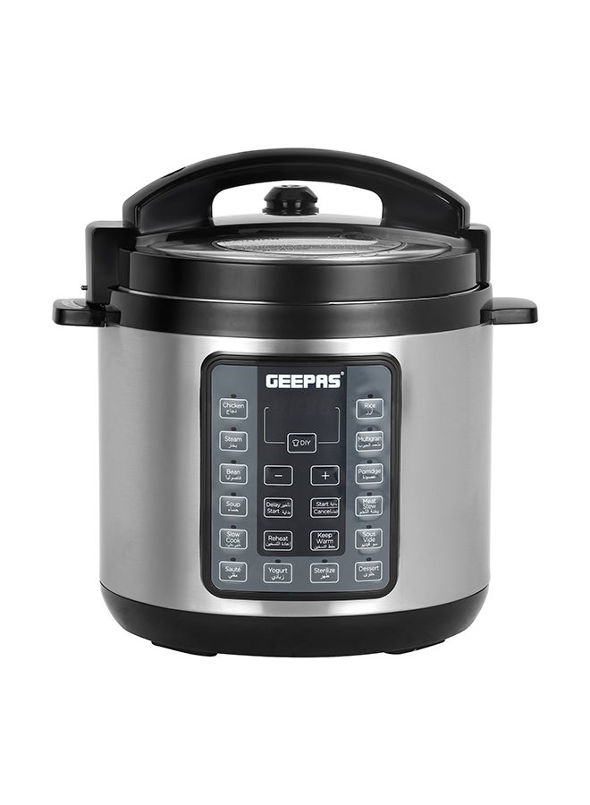 GEEPAS - 6 L Digital Multi Cooker 1000 W, Led Display, 14 One Touch Operation, Stainless Steamer Steamer, Faster Cooking And Energy Efficient, Perfect For Preparing Meat, Rice, Vegetable, Steaming, Etc. 2 Years Warranty Gmc5326 Black 6Liters - Image 1