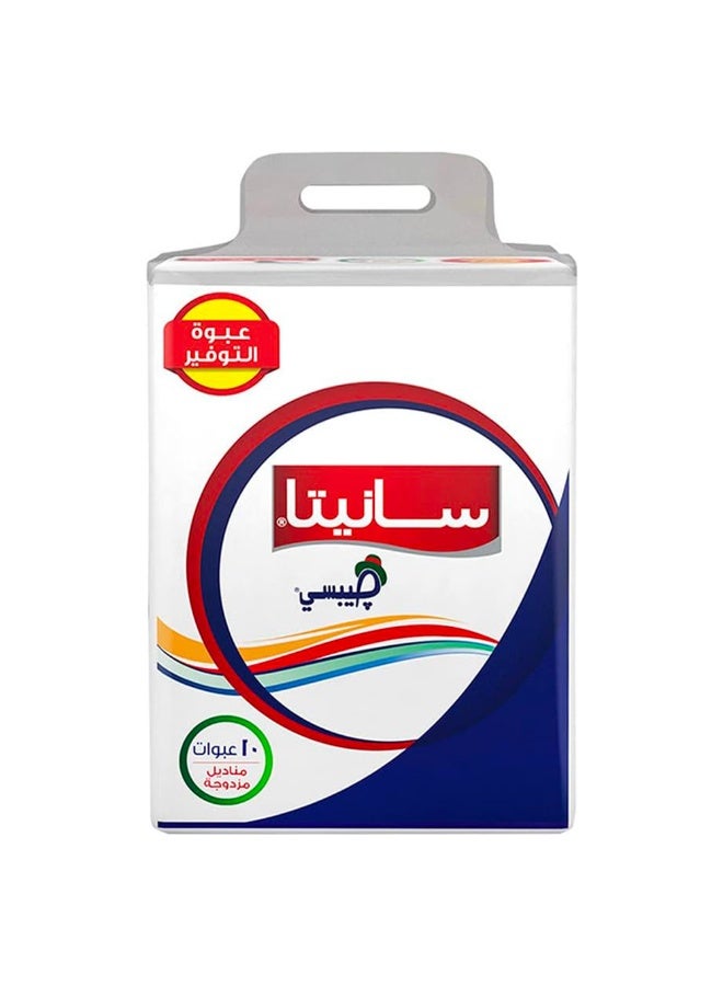 Sanita Gipsy Facial Tissues, 130 Sheets × 10 White 