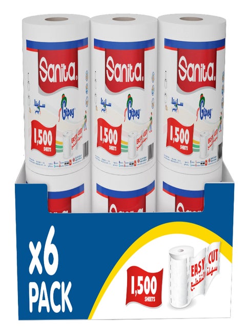 1500 Sheets Maxi Tissue Roll White
