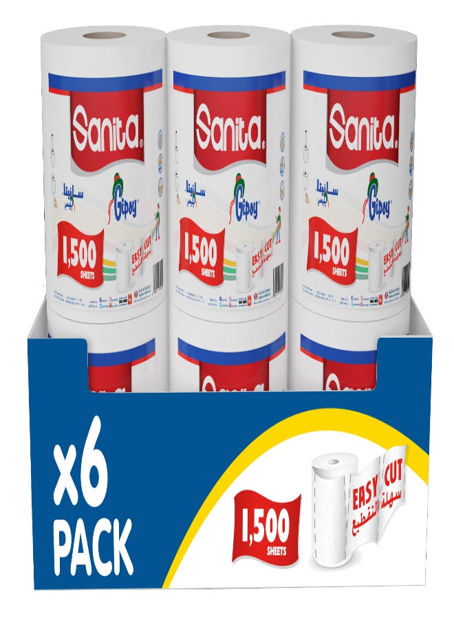 Sanita 1500 Sheets Maxi Tissue Roll White 