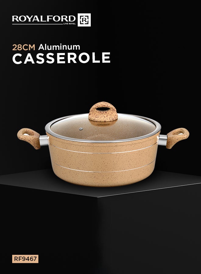 Royalford Smart Granite Series Casserole Forged Aluminium Durable Granite Coating 22Cm 22X9.5Cm Multicolor Multicolor 22Cmcm - Image 1