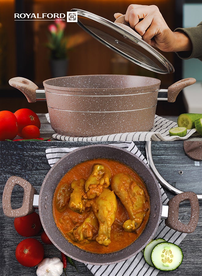 Royalford Smart Granite Series Casserole Forged Aluminium Durable Granite Coating 22Cm 22X9.5Cm Multicolor Multicolor 22Cmcm - Image 5