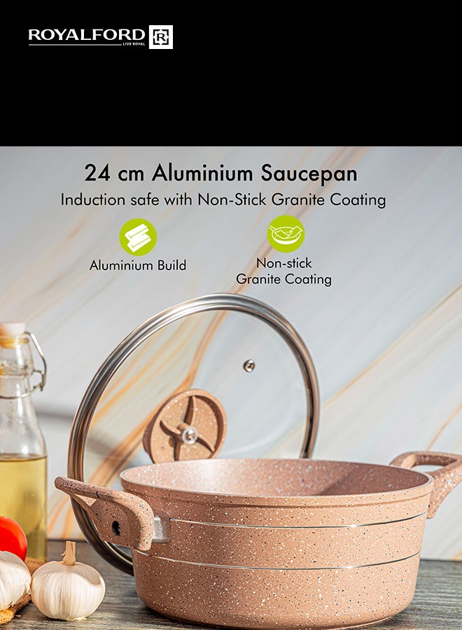 Royalford Smart Granite Series Casserole Forged Aluminium Durable Granite Coating 22Cm 22X9.5Cm Multicolor Multicolor 22Cmcm - Image 3